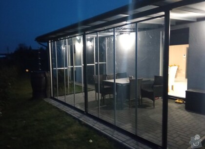 Pevné rámové zasklení pergoly 1